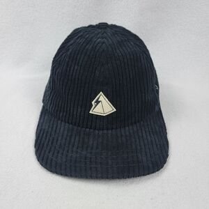 DESO Upward 6 Panel Cap Men's One Size Adjustable Leather Strap Blue Corduroy